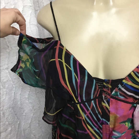 Ark & Co 100% SILK Cold Shoulder Dress - Picture 4 of 4